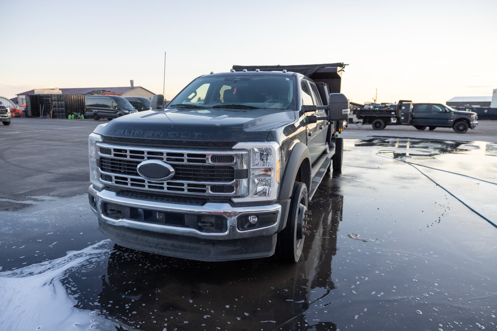 Heavy-duty commercial truck after service