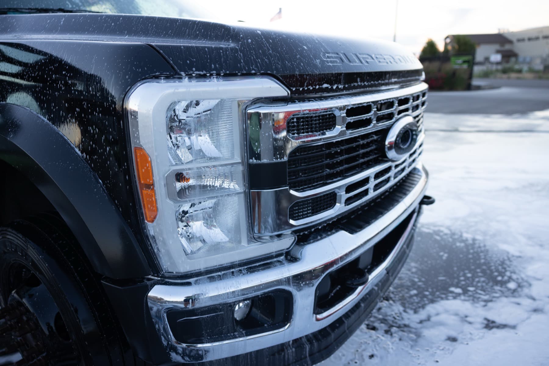 Customer Super Duty in the foam on the pad